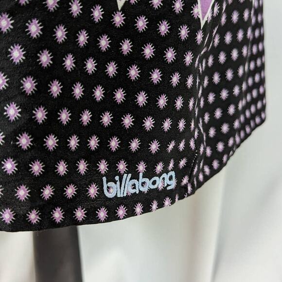 Billabong Spaghetti Strap Geometric Print Dress Black Blue Purple Large - Picture 12 of 15